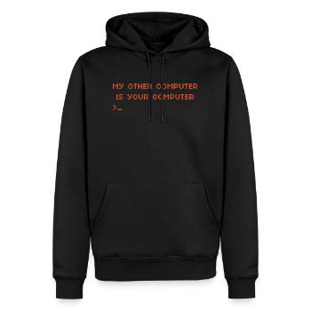 Mein anderer Computer ist Ihr Computer Hacking - Männer Premium Bio Hoodie - Schwarz - Vorne - Nico (187cm)