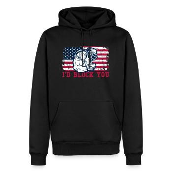 American Football Football Spieler American Footba - Männer Premium Bio Hoodie - Schwarz - Vorne - Nico (187cm)