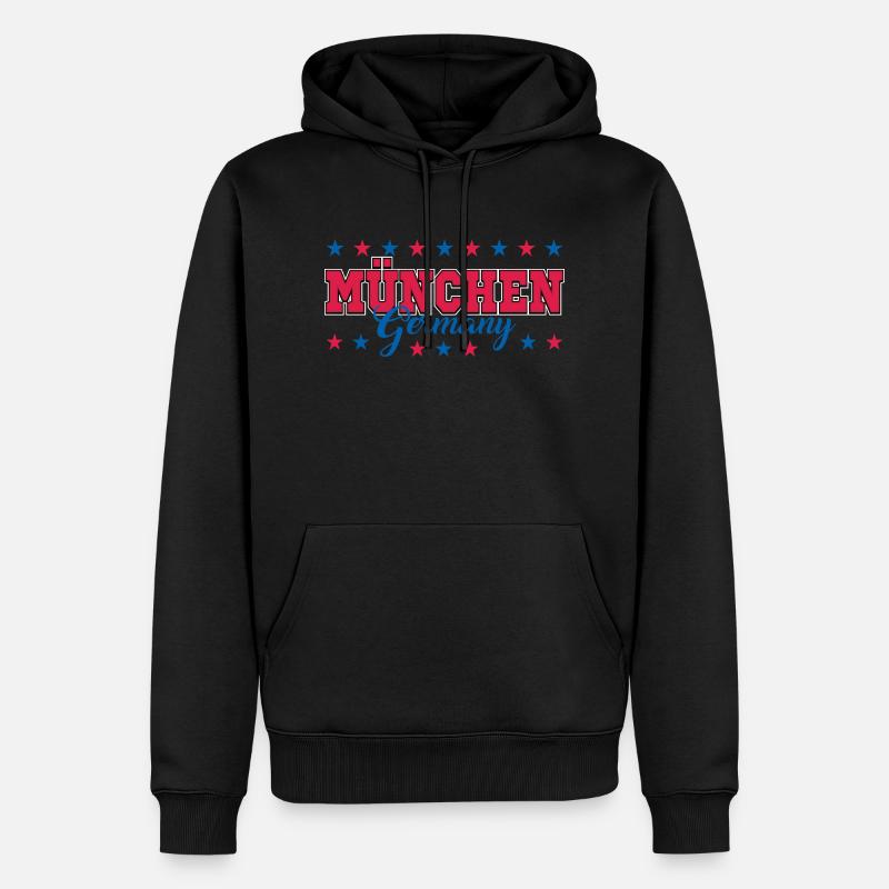 München - Männer Premium Bio Hoodie - Schwarz
