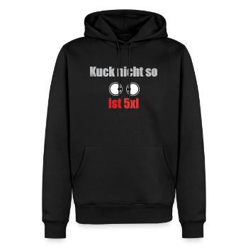 Kuck nicht mit augen - Männer Premium Bio Hoodie - Schwarz - Vorne - Nico (187cm)