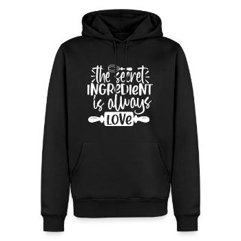 L’ingrédient secret est toujours l’amour - Koch Quote - Sweat à capuche Premium bio Homme - noir - Devant - Nico (187cm)