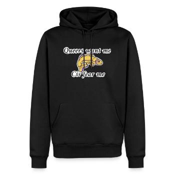 Queers want me cis fear me (intersex colours) - Men’s Premium Organic Hoodie - black - Front - Nico (187cm)