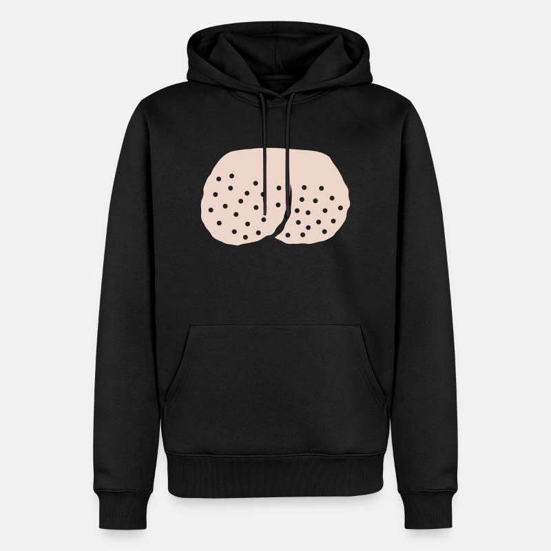 Hoden Comic rasierte Eier - Männer Premium Bio Hoodie - Schwarz