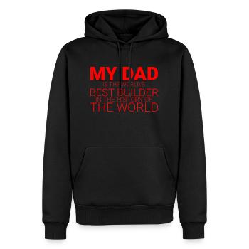 My Dad Is The World's Best Builder 4 - Men’s Premium Organic Hoodie - black - Front - Nico (187cm)