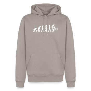 evolution bmx / evolution vélo - Sweat à capuche Premium bio Homme - taupe - Devant - Nico (187cm)