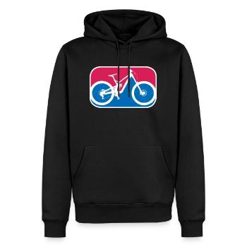 Mountainbike Downhill Fahrrad mtb logo Geschenk - Männer Premium Bio Hoodie - Schwarz - Vorne - Nico (187cm)