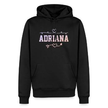 Adriana - Men’s Premium Organic Hoodie - black - Front - Nico (187cm)