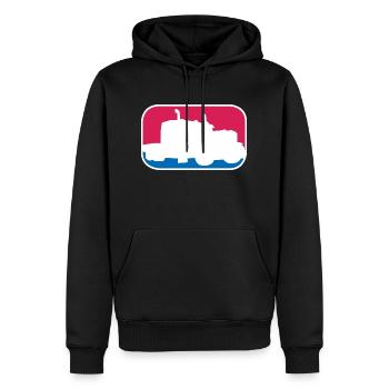 LKW Truck Lastkraftwagen Brummi lustiges Geschenk - Männer Premium Bio Hoodie - Schwarz - Vorne - Nico (187cm)