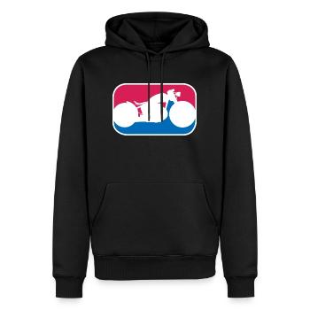 Motorrad Chopper Biker vintage Bike Geschenk - Männer Premium Bio Hoodie - Schwarz - Vorne - Nico (187cm)