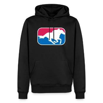 Rennpferd reiten Reitsport Pferde lustige Geschenk - Männer Premium Bio Hoodie - Schwarz - Vorne - Nico (187cm)
