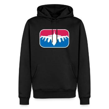 Kampfjet Luftwaffe Soldat Bundeswehr Geschenk - Männer Premium Bio Hoodie - Schwarz - Vorne - Nico (187cm)