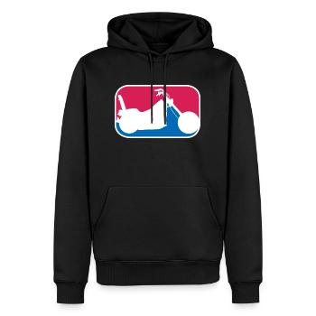 Chopper american Motorrad Highway Biker Geschenk - Männer Premium Bio Hoodie - Schwarz - Vorne - Nico (187cm)