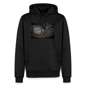 Dans la forêt de contes de fées - Sweat à capuche Premium bio Homme - noir - Devant - Nico (187cm)