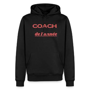 COACH de l'année - Sweat à capuche Premium bio Homme - noir - Devant - Nico (187cm)
