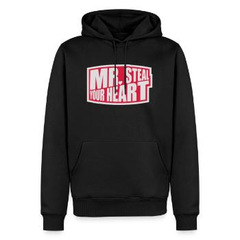 mr steal your heart - Men’s Premium Organic Hoodie - black - Front - Nico (187cm)