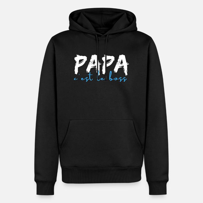 papa c'est le boss - Sweat à capuche Premium bio Homme - noir