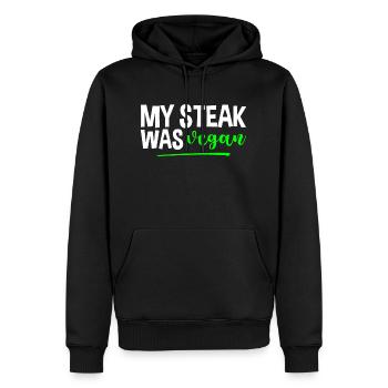 My Steak Was Vegan - Männer Premium Bio Hoodie - Schwarz - Vorne - Nico (187cm)