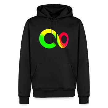 Rainbow Course Symbole infini infini - Sweat à capuche Premium bio Homme - noir - Devant - Nico (187cm)
