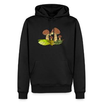 Mycètes - Sweat à capuche Premium bio Homme - noir - Devant - Nico (187cm)