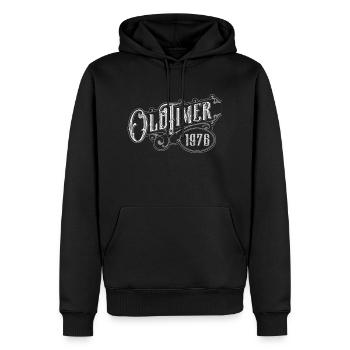 Oldtimer - Männer Premium Bio Hoodie - Schwarz - Vorne - Nico (187cm)