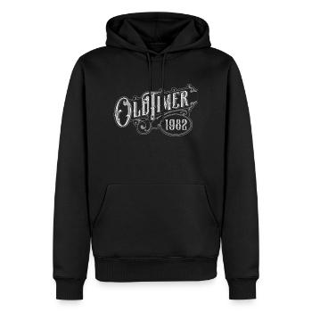 Voiture de collection - Sweat à capuche Premium bio Homme - noir - Devant - Nico (187cm)