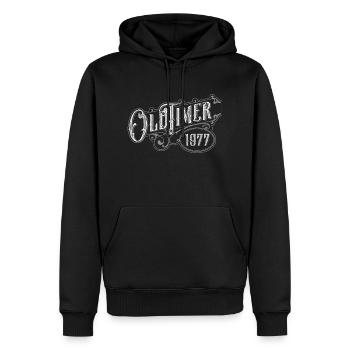 Voiture de collection - Sweat à capuche Premium bio Homme - noir - Devant - Nico (187cm)