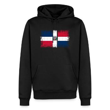 République dominicaine - Sweat à capuche Premium bio Homme - noir - Devant - Nico (187cm)