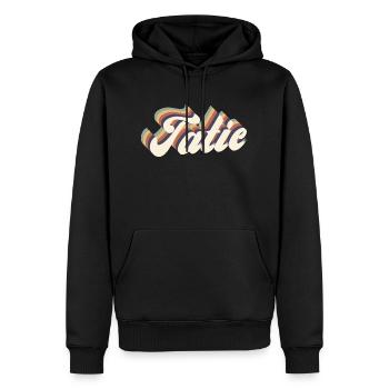 tatie vintage - Sweat à capuche Premium bio Homme - noir - Devant - Nico (187cm)