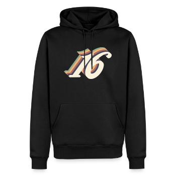 16e anniversaire vintage - Sweat à capuche Premium bio Homme - noir - Devant - Nico (187cm)
