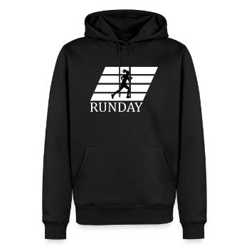 Marathon Triathlon Running joggen Biking Radfahren - Männer Premium Bio Hoodie - Schwarz - Vorne - Nico (187cm)