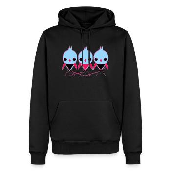3 kleine Vögel - Männer Premium Bio Hoodie - Schwarz - Vorne - Nico (187cm)