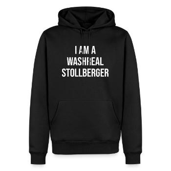 Ich bin ein Waschechter Stollberger - Männer Premium Bio Hoodie - Schwarz - Vorne - Nico (187cm)