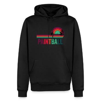 Paintball Retro Vintage - Sweat à capuche Premium bio Homme - noir - Devant - Nico (187cm)