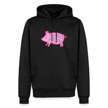 Porc sucré Dire Amis pas nourriture Végétalien - Sweat à capuche Premium bio Homme - noir - Devant - Nico (187cm)