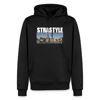 Strastyle - Sweat à capuche Premium bio Homme - noir - Devant - Nico (187cm)