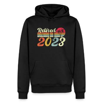 Ruhestand 2023 rentner 2023 retro grunge - Männer Premium Bio Hoodie - Schwarz - Vorne - Nico (187cm)
