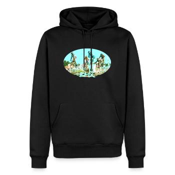 bmx race - Sweat à capuche Premium bio Homme - noir - Devant - Nico (187cm)