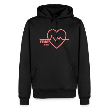 EDM ist Leben - Männer Premium Bio Hoodie - Schwarz - Vorne - Nico (187cm)