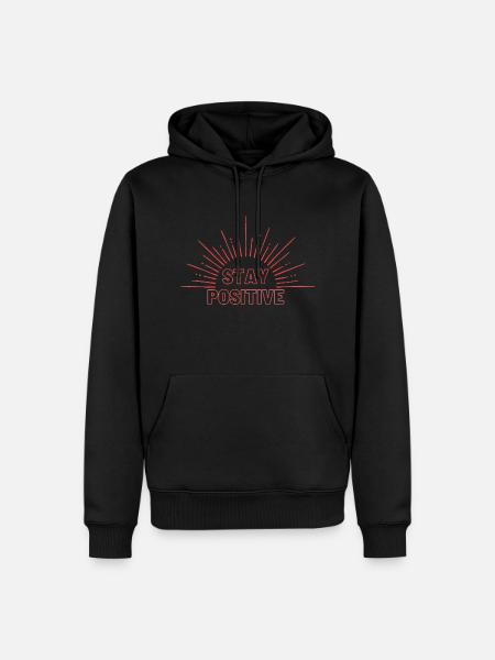 Stay Positive in red - Men’s Premium Organic Hoodie - black