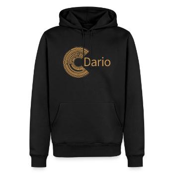 Für Dario - Männer Premium Bio Hoodie - Schwarz - Vorne - Nico (187cm)