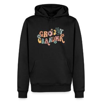 Retro Groovy Oma passende Familienfeier - Männer Premium Bio Hoodie - Schwarz - Vorne - Nico (187cm)