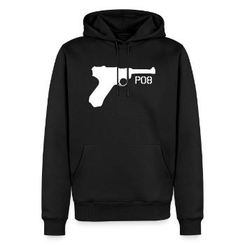 Pistolet Mitrailleur P08 "2" -Luger - Sweat à capuche Premium bio Homme - noir - Devant - Nico (187cm)