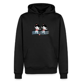 Kids in Synchro - Männer Premium Bio Hoodie - Schwarz - Vorne - Nico (187cm)