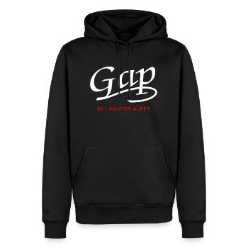 Gap - Hautes Alpes - Sweat à capuche Premium bio Homme - noir - Devant - Nico (187cm)