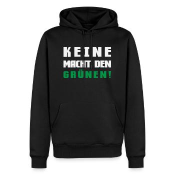 Keine Macht den Grünen - Männer Premium Bio Hoodie - Schwarz - Vorne - Nico (187cm)