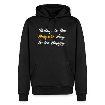 Journée parfaite du vendredi - Sweat à capuche Premium bio Homme - noir - Devant - Nico (187cm)