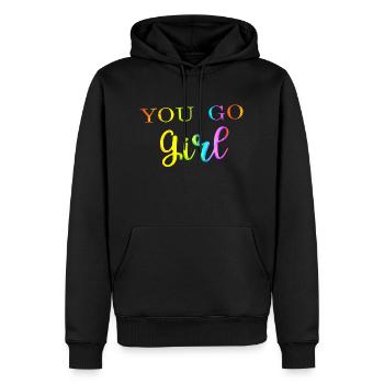 du gehst girl power frauen mädchen feminismus zitate frau - Männer Premium Bio Hoodie - Schwarz - Vorne - Nico (187cm)