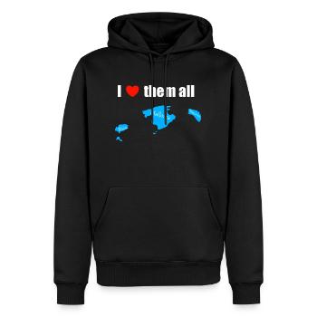 I love them all - Balearen - Männer Premium Bio Hoodie - Schwarz - Vorne - Nico (187cm)
