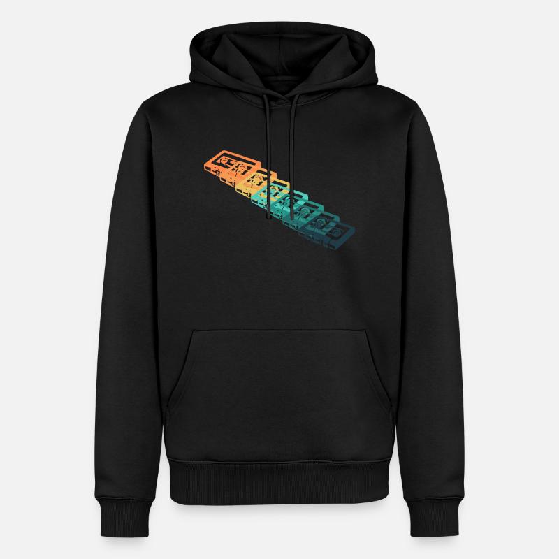 Cassette vintage - Sweat à capuche Premium bio Homme - noir
