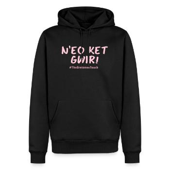 N eo ket gwir - Sweat à capuche Premium bio Homme - noir - Devant - Nico (187cm)